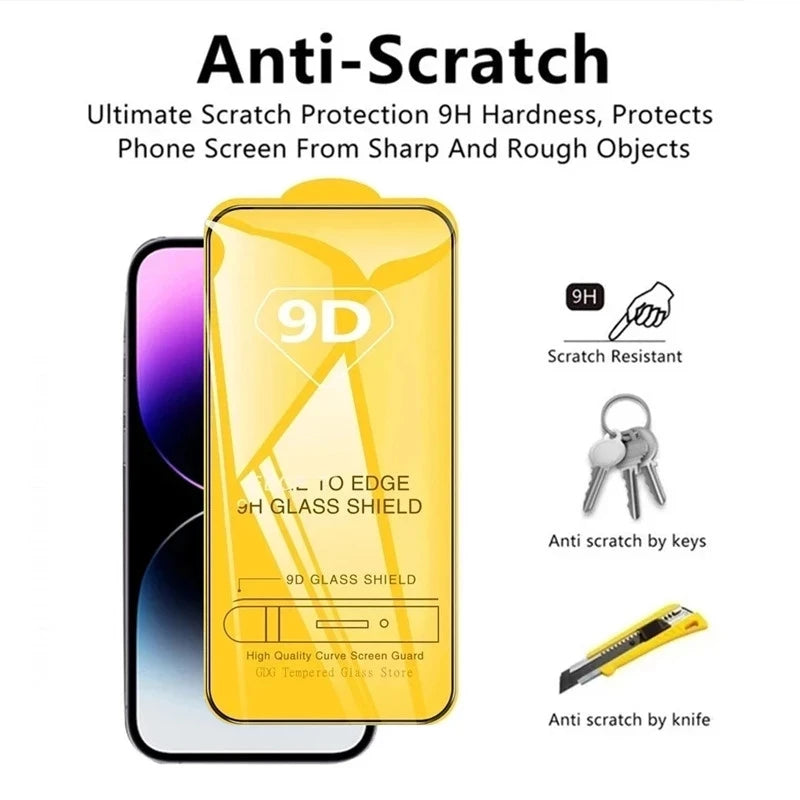 5PCS 9D Screen Protector for Xiaomi Redmi Note 14 13 Pro 5G 12 11 10 9 8 9S 10S 11S 12S 14S 15C 14C 9A 9C 9T 10A 10C 11A 12C 13C