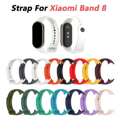 Silicone Wristbands for Xiaomi Band 8/9/10 | High-Quality, Smooth Texture, Sporty Style with Deployant Clasp
