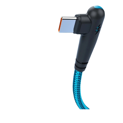HOMEFISH 120W Braided 90 Degree Right Angle Fast Charging Cable for Type-C Devices High-Speed Data_