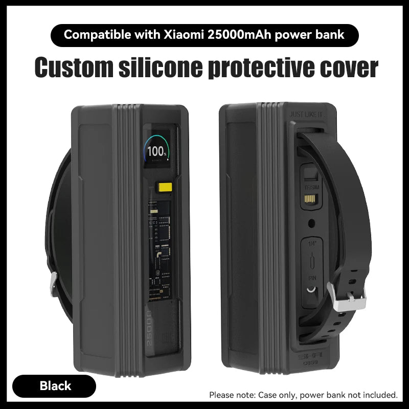 Silicone Case for Xiaomi Mi power bank 25000mAh 212W Explorer Edition TF/SIM card PIN storage Carrying Travel Case Storage Bag
