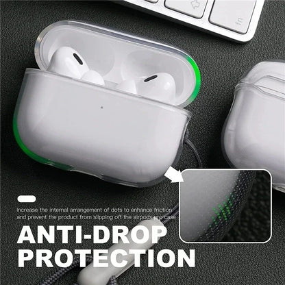 For Airpods 1 2 3 4 Pro Pro 2 Crystal clear Simple And Transparent TPU Earphone Case with Lanyard Strap Accessories Cover