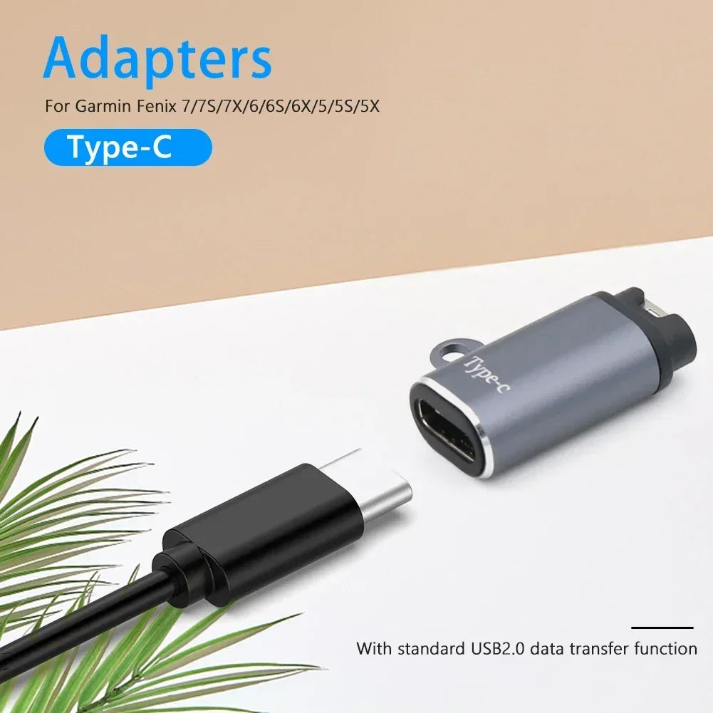 Type C/Micro/ios USB Charger Adapter For Garmin Fenix 7/6/5 Instinct 2S Venu 2 Plus EPIX forerunner 745 Watch Charging Converter