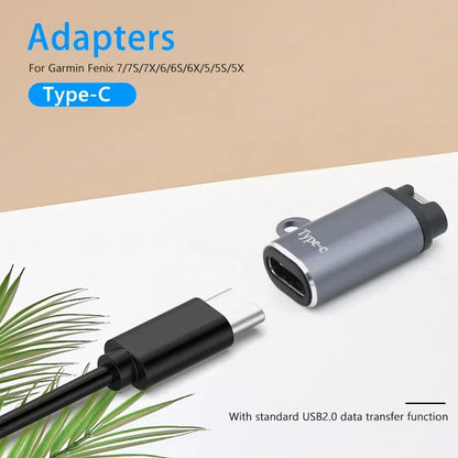 Type C/Micro/ios USB Charger Adapter For Garmin Fenix 7/6/5 Instinct 2S Venu 2 Plus EPIX forerunner 745 Watch Charging Converter