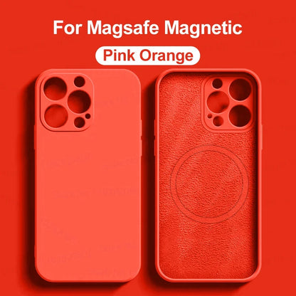 Original Liquid Silicone Magnetic Case For iPhone 11 13 12 14 15 Pro Max Plus For Magsafe Case Wireless Charge Cover Accessories