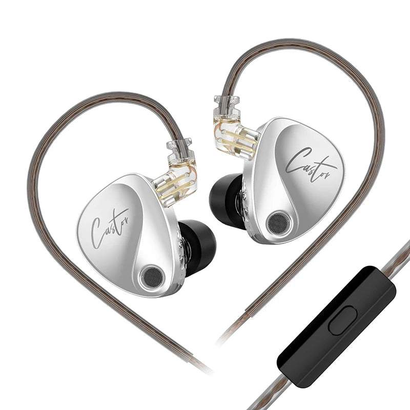 NEW KZ Castor In Ear HiFi Earphone 2DD Dynamic High-end Tunable balanced armature Earphones Monitor Headphone Cancelling Earbuds