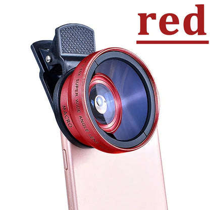 Universal Clip 2-in-1 Lens 37mm Professional 0.45X Super Wide-Angle & Macro HD for iPhone & Android Mobile Phones