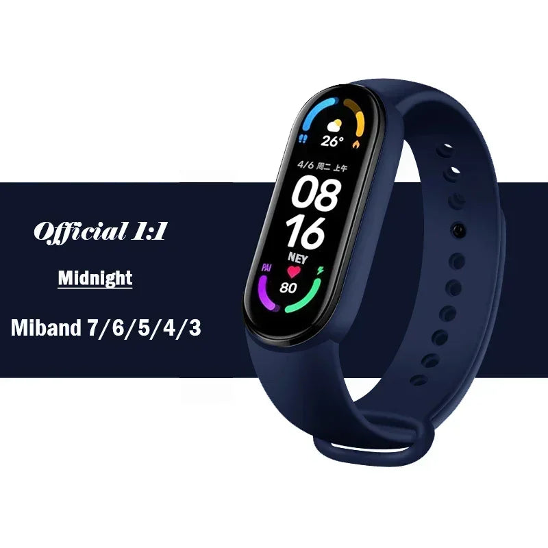 Watch Strap For Xiaomi Mi Band 7 6 5 4 3 Wristband Silicone Bracelet Wrist Straps MiBand 3/4 band5 band6 Smartwatch Accessories