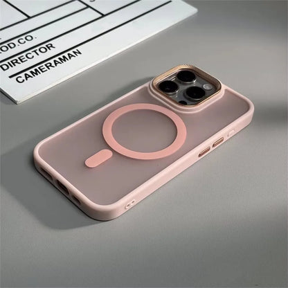 Luxury Spiricle Camera Protection Case for iPhone 15 16 Pro Max 16 Magsafe Cases for iPhone 14 12 11 13 17 Pro Max Matte Cover