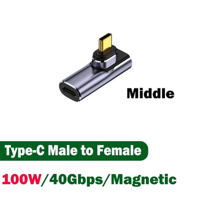 USB4.0 Magnetic Adapter USB C To Type C 40Gbps 140W 100W Fast Charging Magnet Converter