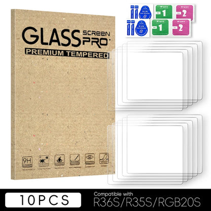 Data Frog 2/3/5/10/15pcs Tempered Glass Film For R36S 3.5 Inch Game Console Screen Protector Cover Film For R35S Game Handheld