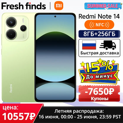 【World Premiere】Global Version Xiaomi Redmi Note 14 MediaTek Helio G99-Ultra 108MP AI 5500mAh 6.67" AMOLED 120Hz Display