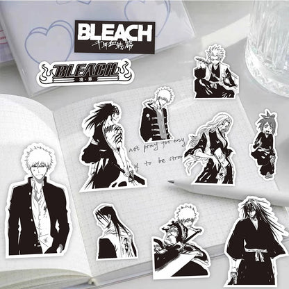 10/30/75PCS Black and White Anime BLEACH Stickers for Kids Cool Graffiti Skateboard Phone Case Laptop DIY Cartoon Sticker Toys