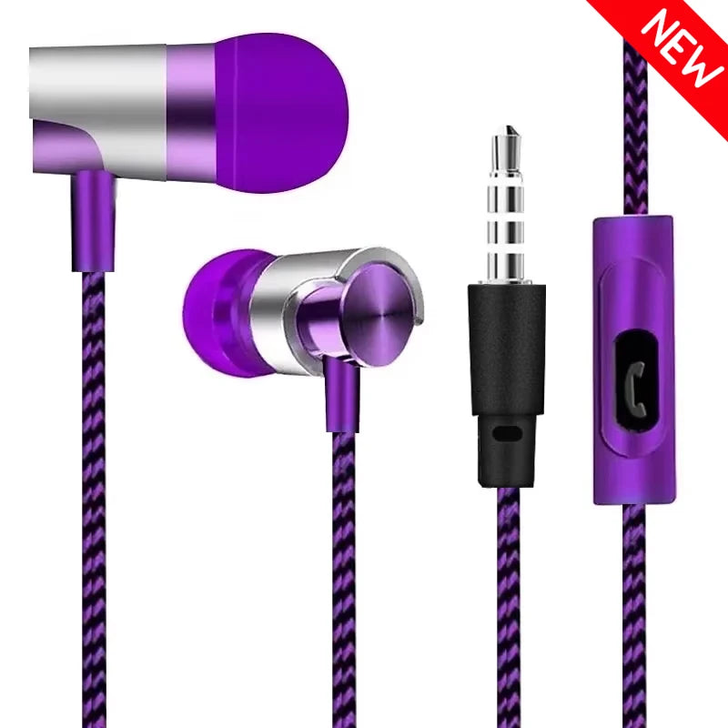 New 3.5mm Wired In-ear Earphone In Ear Noise Cancellation Ergonomic Design HiFi Stereo Sports Music Headphones For Phone MP3 MP4