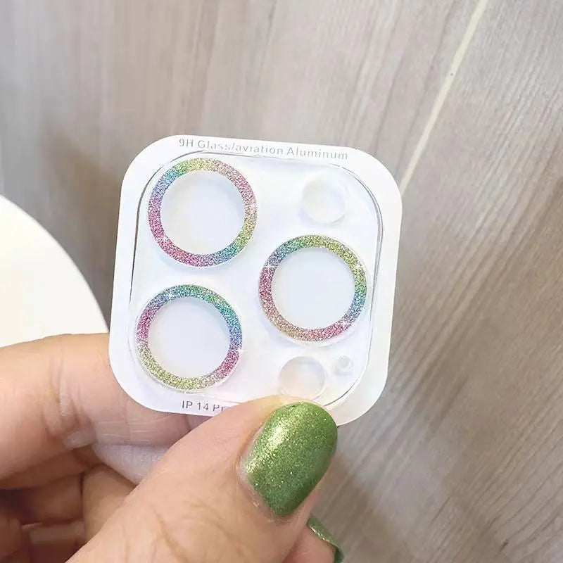 2PCS Bling Glitter Diamond Camera Lens Protector For Apple Iphone 16 15 13 12 Pro Max Sreen Zia Protectors Film For iPhone14plus