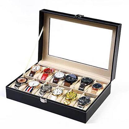 PU Leather Watch Organizer Box Watch Display Case Watch Travel Organizer Tray Watch Collection Storge Holder For Women