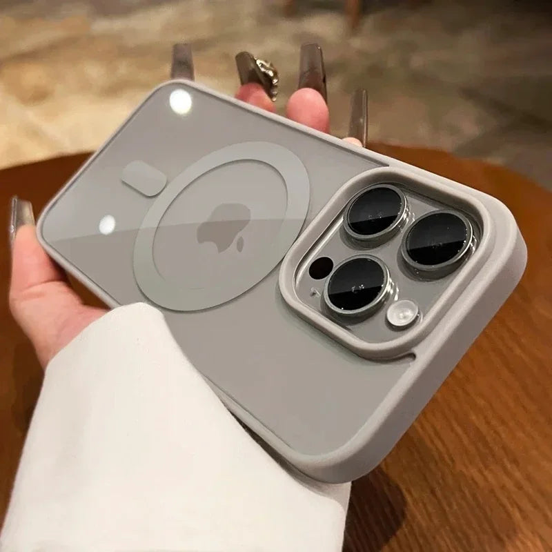 Luxury Transparent Magnetic Case For iPhone 16 15 14 13 12 11 Pro Max Plus For Magsafe Wireless Charge Shockproof Bumper Cover