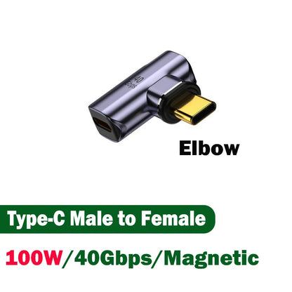 USB4.0 Magnetic Adapter USB C To Type C 40Gbps 140W 100W Fast Charging Magnet Converter