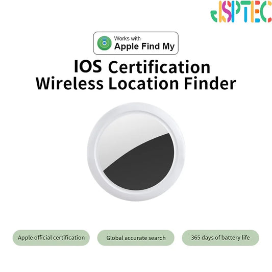 JSPTEC GPS Locator Mini Smart Tag Works with IOS Find My APP Anti Lost Reminder Device Tracker for Car Wallet Key Finder IOS