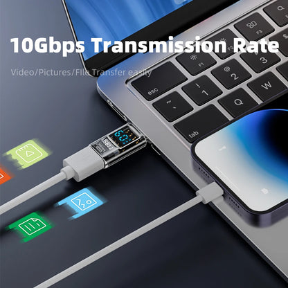 10Gbps USB 3.2 Digital Display Adapter 60W USB Male to Female Fast Charging Data Converter USB C Adapter for PC Laptop iPhone