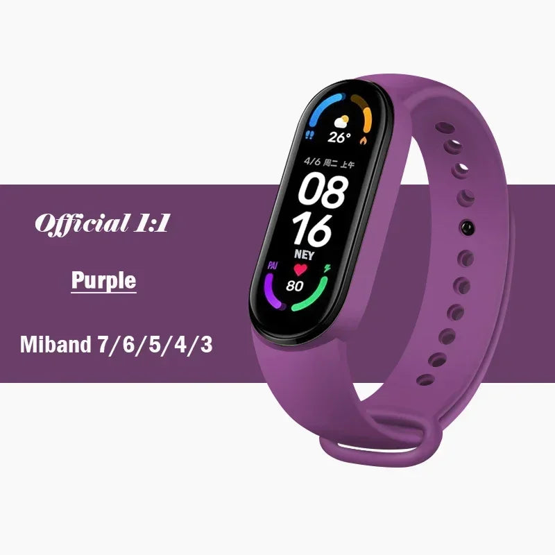 Watch Strap For Xiaomi Mi Band 7 6 5 4 3 Wristband Silicone Bracelet Wrist Straps MiBand 3/4 band5 band6 Smartwatch Accessories