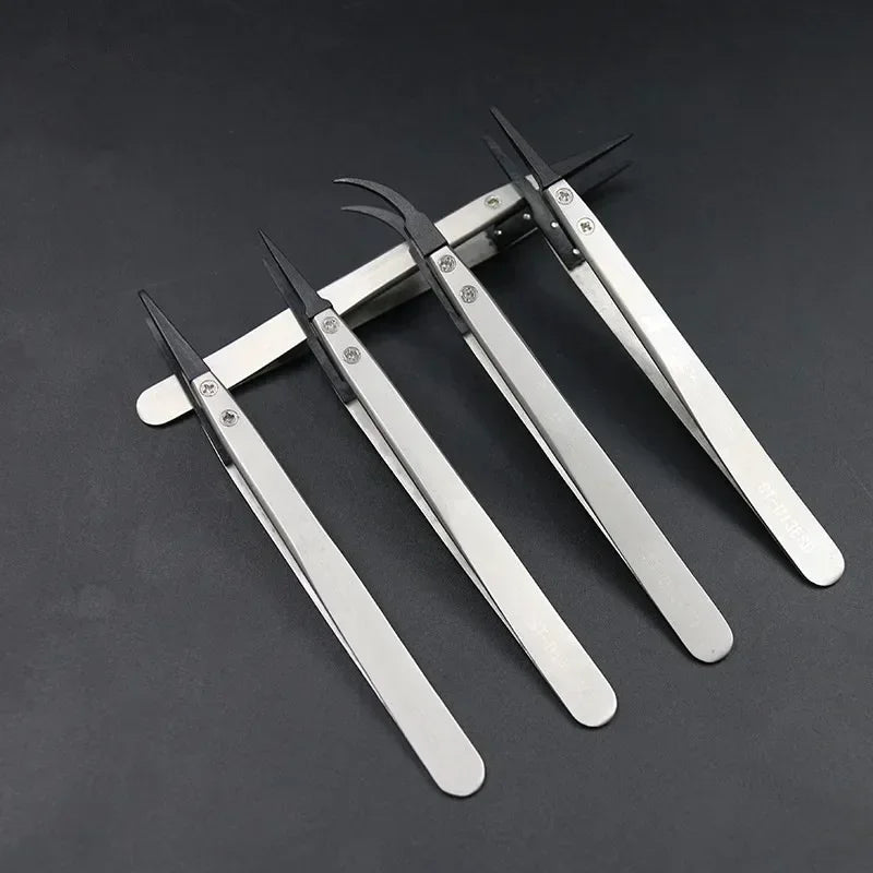 Watch Hands Installation Work Tweezers Straight Elbow Handle Stainless Antistatic Plastic Tweezers ESD-259 ESD-259A ESD-7A