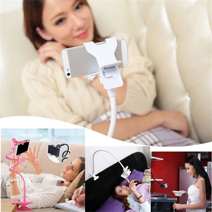 Universal Cell Phone Holder Flexible Long Arm Lazy Phone Stand 360° Rotation Stable Bracket Desk Bed Mount Stand Base Support