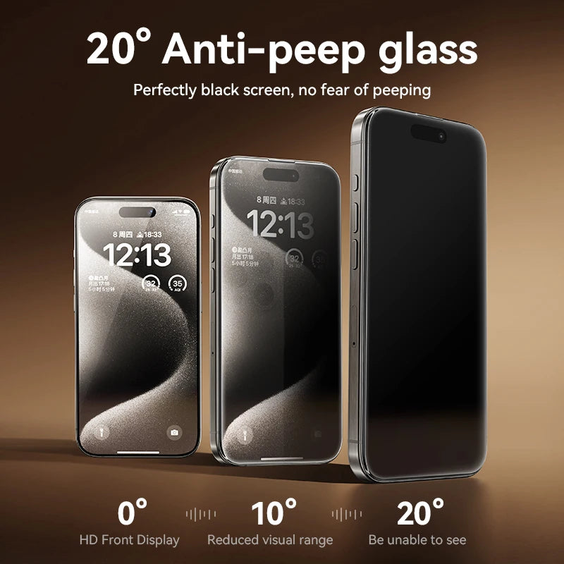Joyroom 1/2Pcs Anti-spy Glass For iPhone 16 15 Pro Max Glass For iPhone 16 15 14 13 12 Pro Max Privacy Screen Protector Film