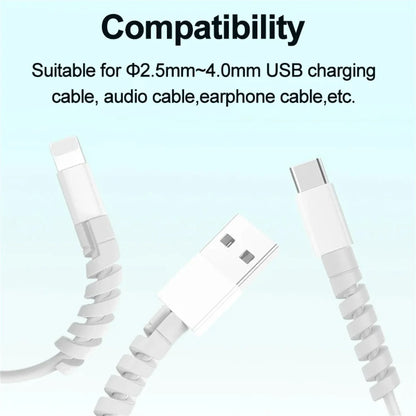 10PCS Soft Cable Protector Silicone Spiral Winder USB Charge Cable Protection For Android Phone Mouse Earphone Wire Protection