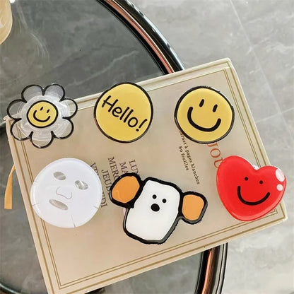 Korea Cute Acrylic Flower Universal Phone Holder Griptok Support For iPhone Samsung Grip Tok Folding Finger Pocket Socket Stand
