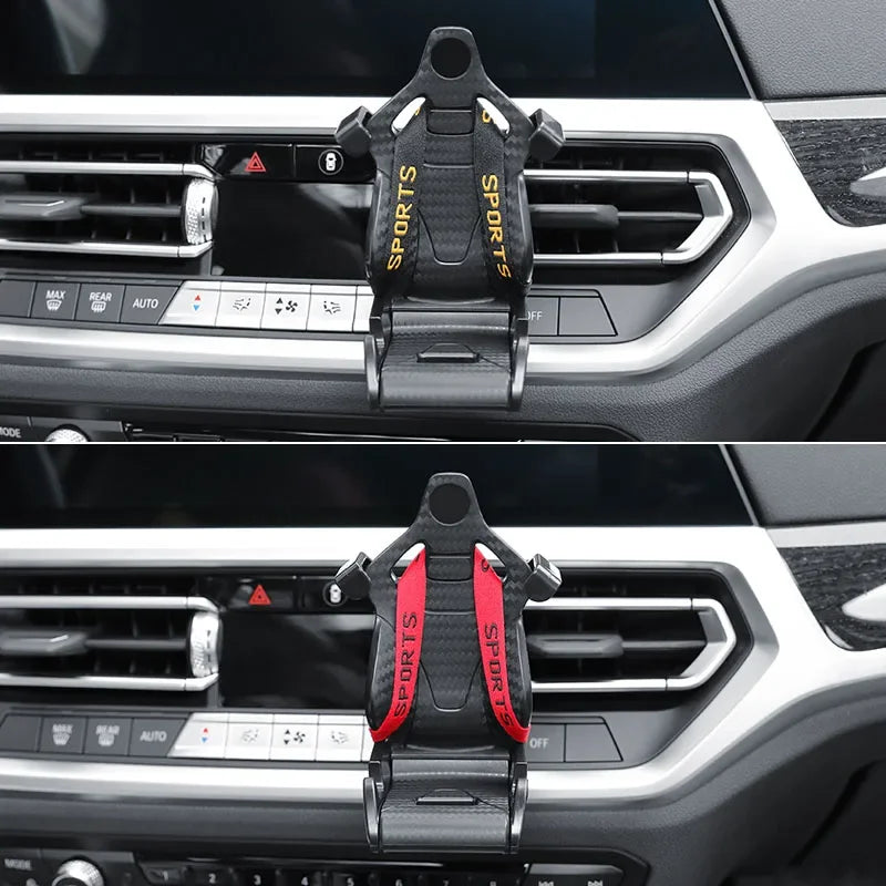 Racing seat design car phone holder Mount stand suction cup smartphone mobile cell support in car bracket for iphonesamsung mi