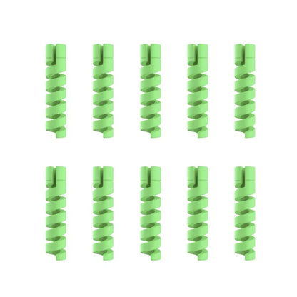10PCS Soft Cable Protector Silicone Spiral Winder USB Charge Cable Protection For Android Phone Mouse Earphone Wire Protection