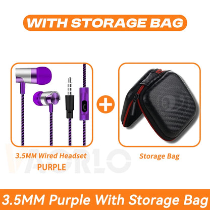 New 3.5mm Wired In-ear Earphone In Ear Noise Cancellation Ergonomic Design HiFi Stereo Sports Music Headphones For Phone MP3 MP4