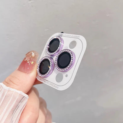 2-3Pcs 9D Rear Diamond Lens Protector For Iphone 17 16 15 Pro Max Plus Camera Tempered Glass For 13 Pro Max Ring Cover Case Film