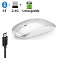 Wireless Mouse Bluetooth-Compatible Gaming Mouse (Dual Mode:BT+2.4Ghz) Ergonomic Rechargeable Mice for PC/Laptop/Macbook  ﻿