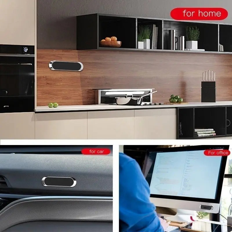 Mini Magnetic Holder Car Phone Dashboard Strip Shape Mount Stand for Cell Phone Samsung Xiaomi Wall GPS Compatible