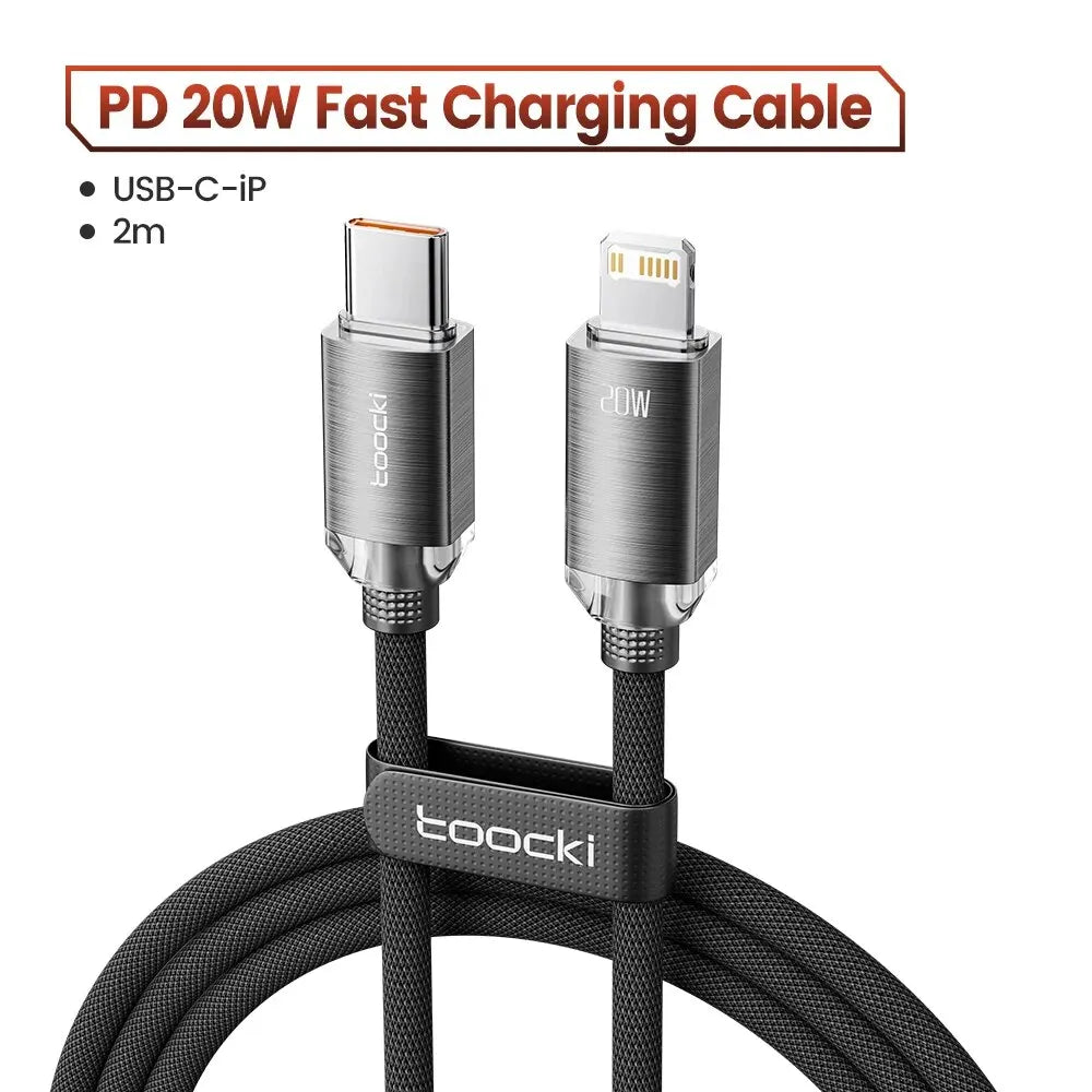 Toocki USB C to Lighting Cable for iPhone 14 13 12 11 Pro Max Mini 8 7 Plus AirPods iPad Fast Charging Type C Lightning Cable