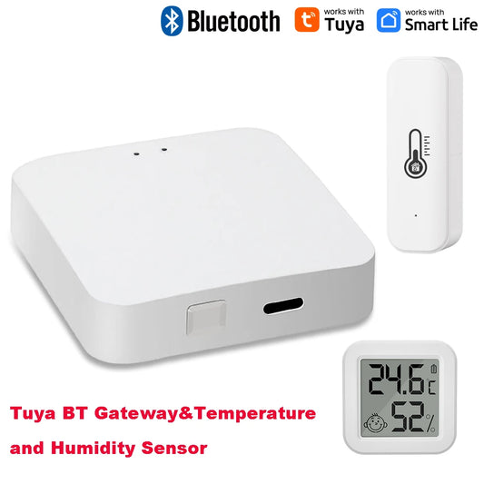 Tuya Bluetooth Gateway Hub or Bluetooth Temperature&Humidity Sensor with APP Remote Control Thermometer Hygrometer Sensor Home
