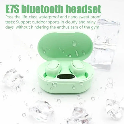 E7S TWS Wireless Headphone Bluetooth Earphone Control Sport Headset Waterproof Mic Music Earphones Work for Smartphone