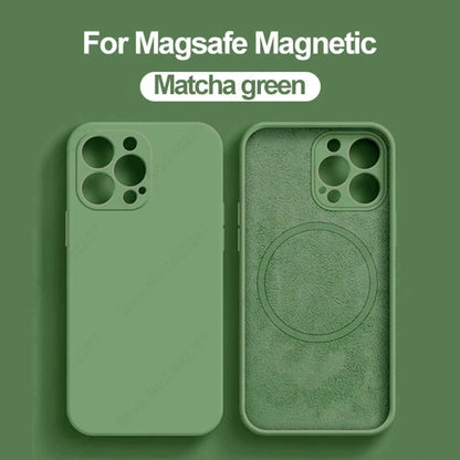 Original Liquid Silicone Magnetic Case For iPhone 11 13 12 14 15 Pro Max Plus For Magsafe Case Wireless Charge Cover Accessories