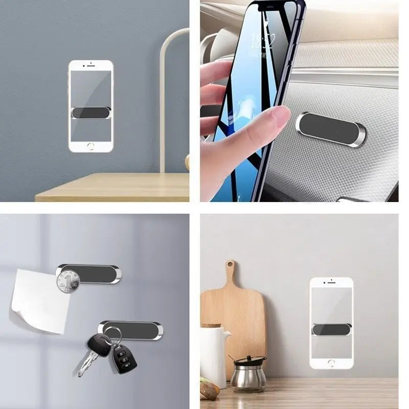 Mini Magnetic Holder Car Phone Dashboard Strip Shape Mount Stand for Cell Phone Samsung Xiaomi Wall GPS Compatible