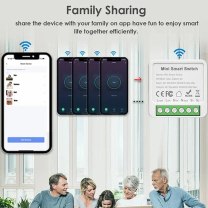 Smart Home WiFi or ZigbeeMini Switch 16A/20A Relay Breaker with Timer Remote APP Voice Control Works with Tuya Alexa Google Home