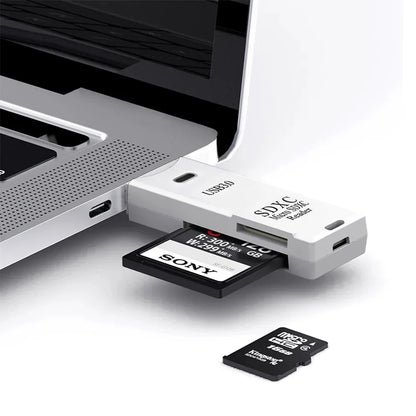 USB 3.0 SD TF Card Reader 2 in 1 High Speed Smart Cardreader Adapter for PC Laptop Notebook Computer Camera Car Mounted