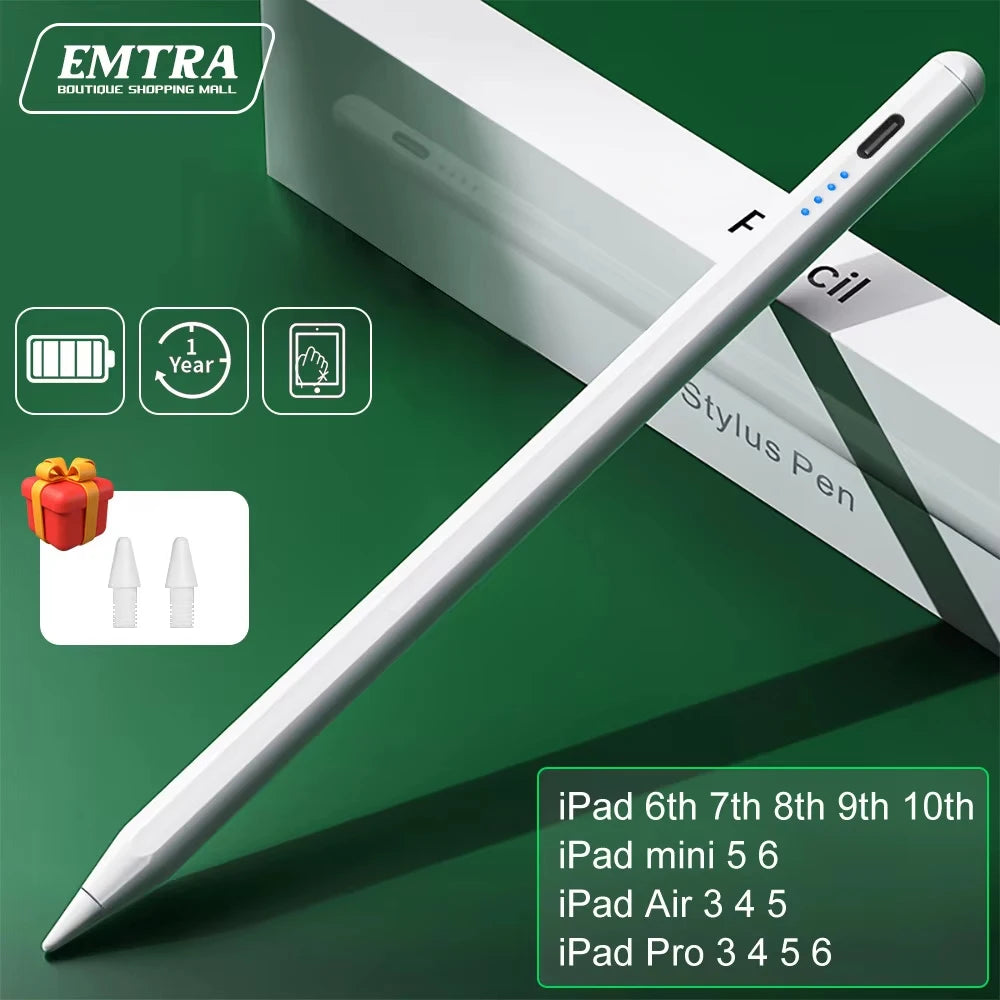 For iPad Pencil 2 1 Palm Rejection Power Display iPad Accessories iPad 2022 2021 2020 2019 2018 Pro 11 12.9 Air Mini Stylus Pen