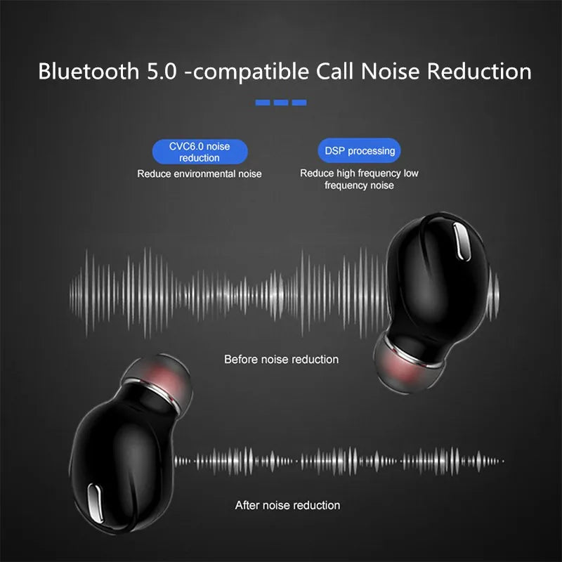 X9 Wireless Earphone Bluetooth-compatible 5.0 With Mic Single in-Ear Sports Headset For iPhone Samsung Stereo Sound Headphones