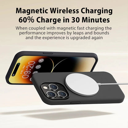 For Magsafe Wireless Charging Cases For iPhone 15 11 14 13 12 Pro Max Plus Liquid Silicone Magnetic Soft Cover Phone Accessories