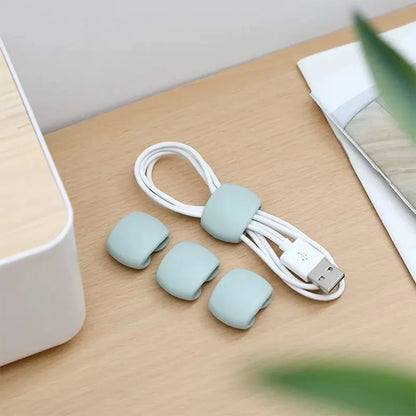 Cable Winder Cable Organizer Clips Mouse Wire Headphone Holder USB Charger Holder Desk Tidy Organizer Wire Cord Protector
