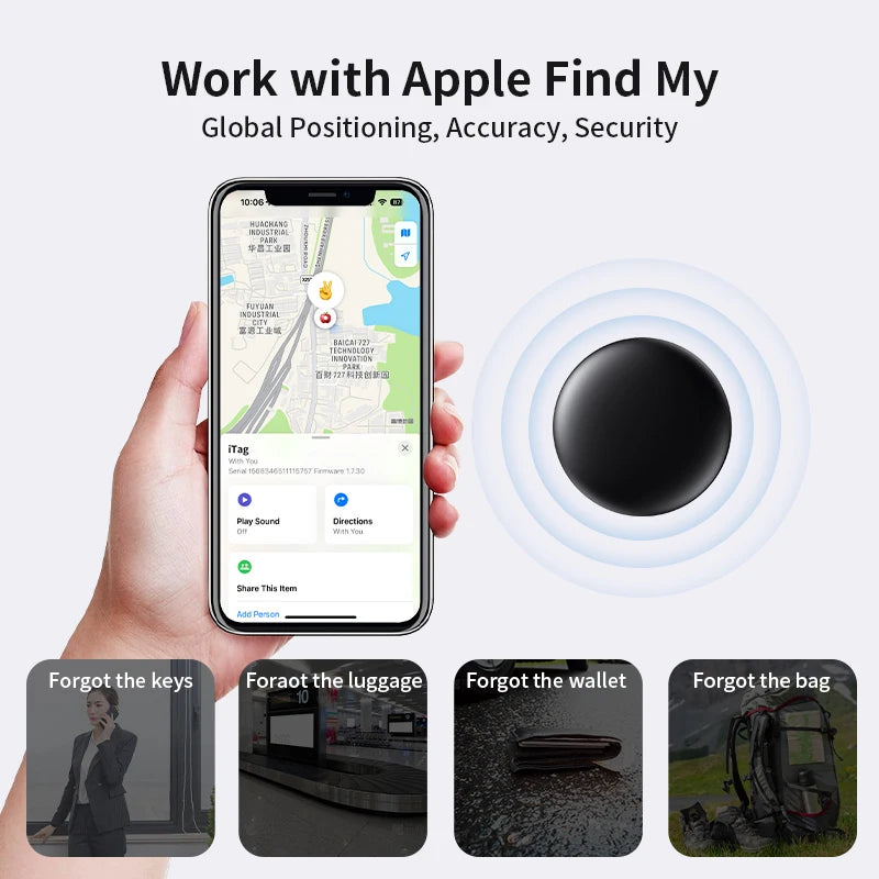 Anti-lose Security Finder Long-Distance Tracker for Apple Find My Voice Locate Suitcase Keys Bag Toys Smart Tag for IOS iPhone