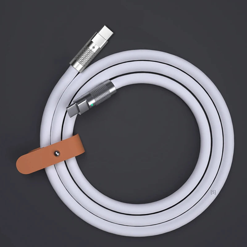 New 120w 6A Super Fast Charge PD Type C Liquid Silicone Cable Quick Charge 1M 1.5M 2M Usb Cable Usb C to C Charger Cable