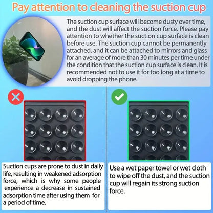 Silicone Suction Cup Wall Stand Multifunctional Square Anti-Slip Single-Sided Phone Holder Back Sticker Mount for Mobile Phone
