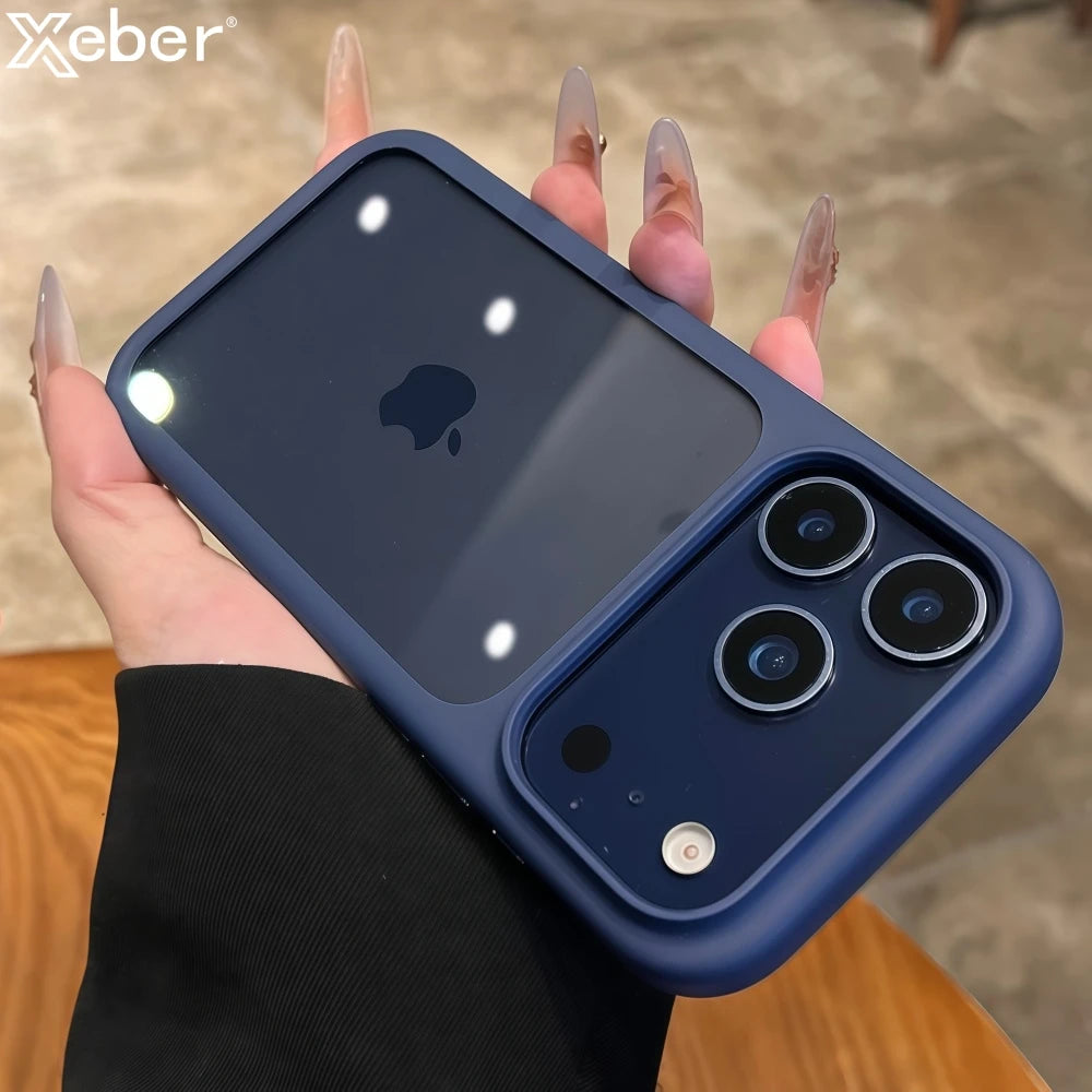 Intelligent Camera Touch Button Crystal Clear Phone Case for iPhone 17 Pro Max 16 Pro 17 Air Transparent Shockproof Cover Funda